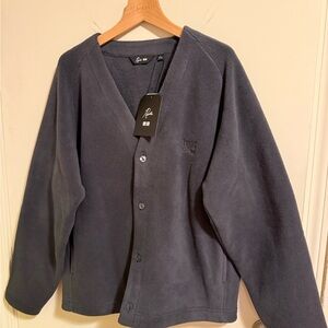 Uniqlo x Needles Gray Button-Up Fleece Cardigan Limited collaboration Small